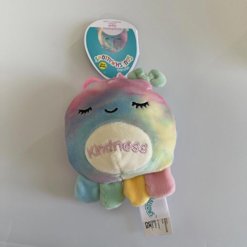 NEW 3.5” “Opal The Octopus” Kellytoy Squishmallow Keychain / Clip-On